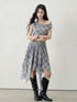 LADYGHOST_Ghostly_Asymmetric_Plaid_One_Shoulder_Cinched_Waist_Women&
