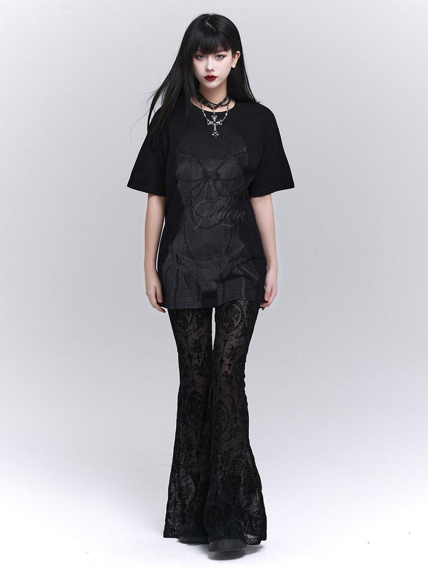 LADYGHOST Ghostly Black Gothic Subculture Slimming Women&