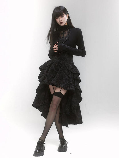 LADYGHOST Ghostly Black High Waist Train Sweet Flirty Party Women&