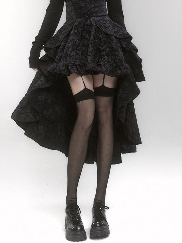 LADYGHOST Ghostly Black High Waist Train Sweet Flirty Party Women&