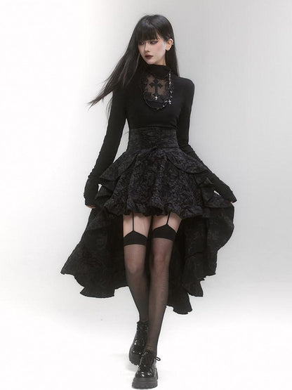 LADYGHOST Ghostly Black High Waist Train Sweet Flirty Party Women&