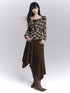 LADYGHOST Ghostly Coffee Brown Asymmetrical Hem Women&