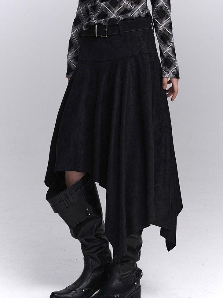 LADYGHOST Ghostly Coffee Brown Asymmetrical Hem Women&