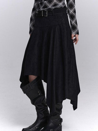 LADYGHOST Ghostly Coffee Brown Asymmetrical Hem Women&