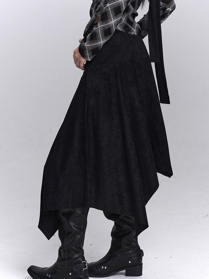 LADYGHOST Ghostly Coffee Brown Asymmetrical Hem Women&