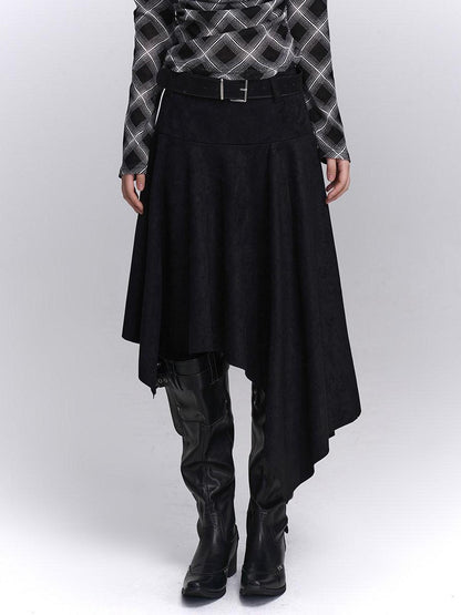 LADYGHOST Ghostly Coffee Brown Asymmetrical Hem Women&