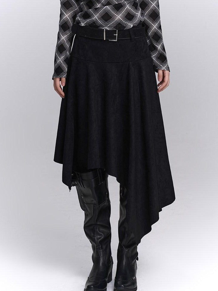 LADYGHOST Ghostly Coffee Brown Asymmetrical Hem Women&