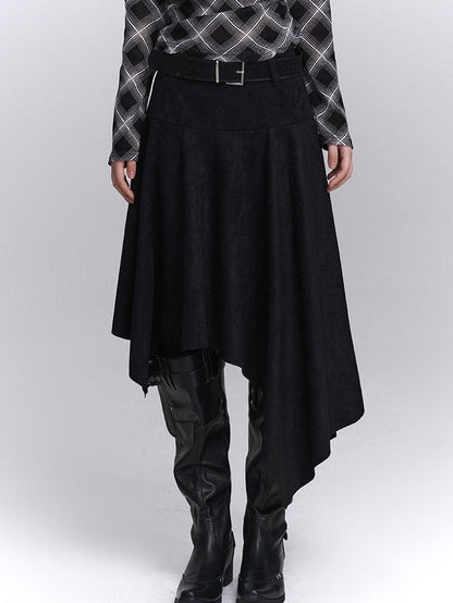 LADYGHOST Ghostly Coffee Brown Asymmetrical Hem Women&