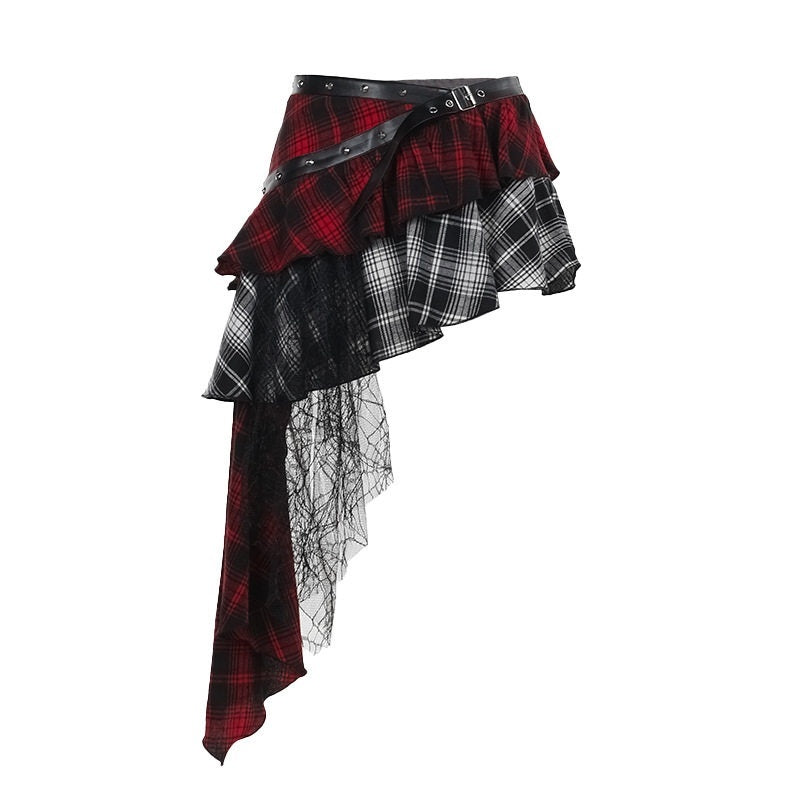 LADYGHOST_Ghostly_Girl_Asymmetrical_Plaid_Subculture_Unique_Women&