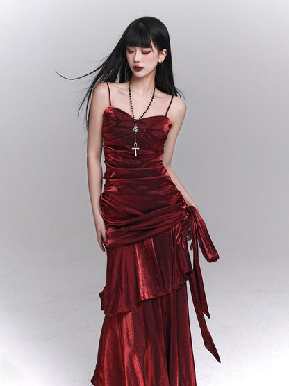 LADYGHOST Ghostly Girl Dark Red Spaghetti Strap Women&