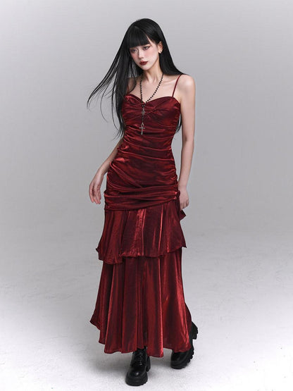 LADYGHOST Ghostly Girl Dark Red Spaghetti Strap Women&