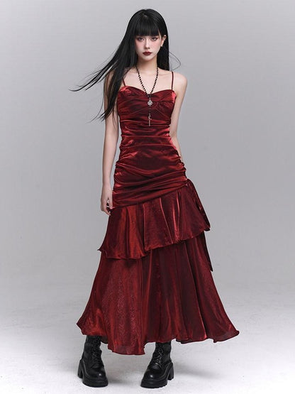 LADYGHOST Ghostly Girl Dark Red Spaghetti Strap Women&