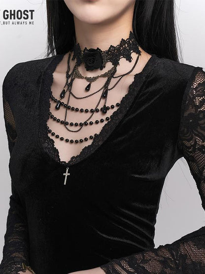 LADYGHOST Ghostly Girl Gothic Rose Floral Dark Subculture Women&