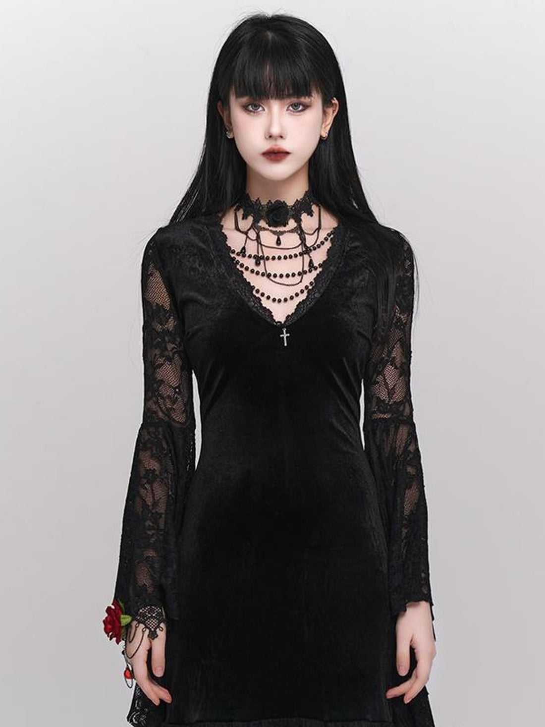 LADYGHOST Ghostly Girl Gothic Rose Floral Dark Subculture Women&