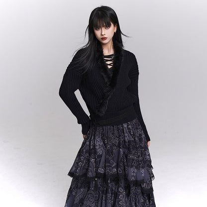 LADYGHOST_Ghostly_Girl_Soft_Gray_V-neck_Slouchy_Korean_Style_Women&