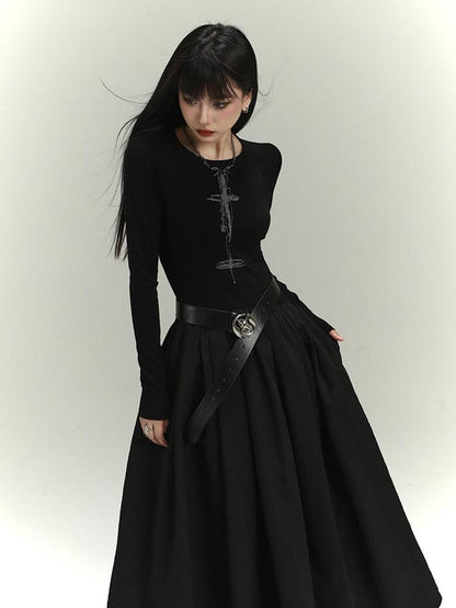 LADYGHOST Ghostly Gothic Black Long Ceremony Women&