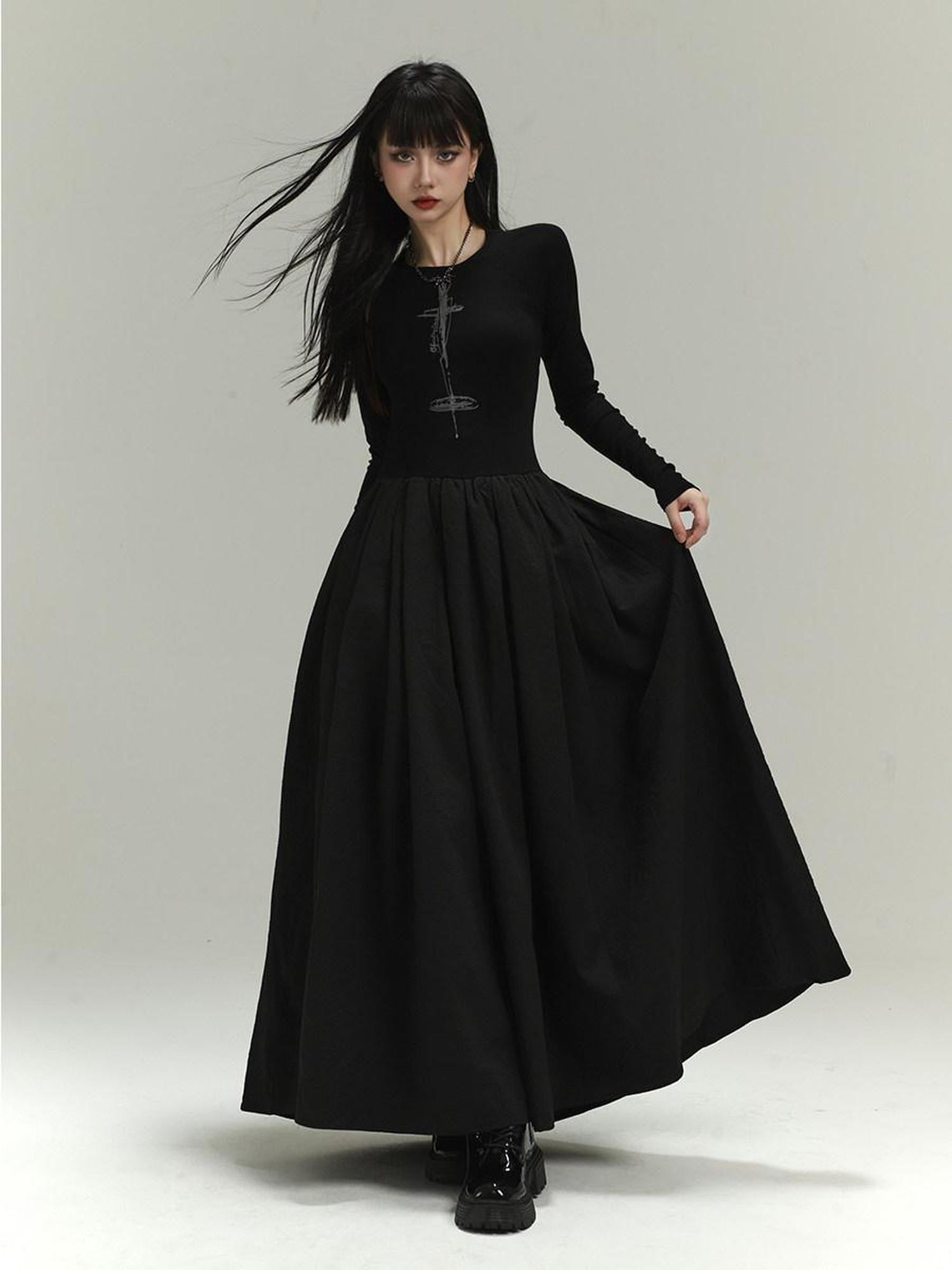 LADYGHOST Ghostly Gothic Black Long Ceremony Women&