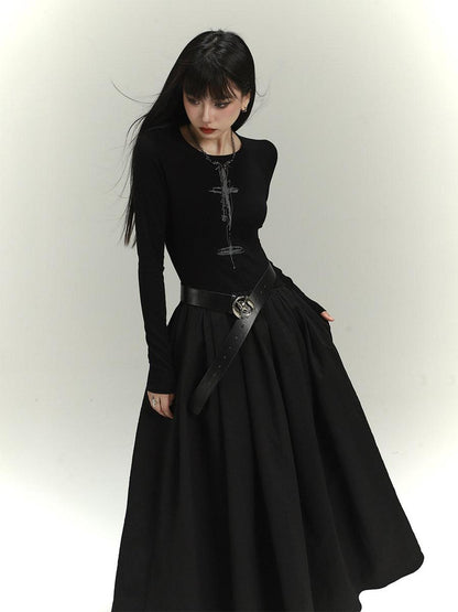 LADYGHOST Ghostly Gothic Black Long Ceremony Women&