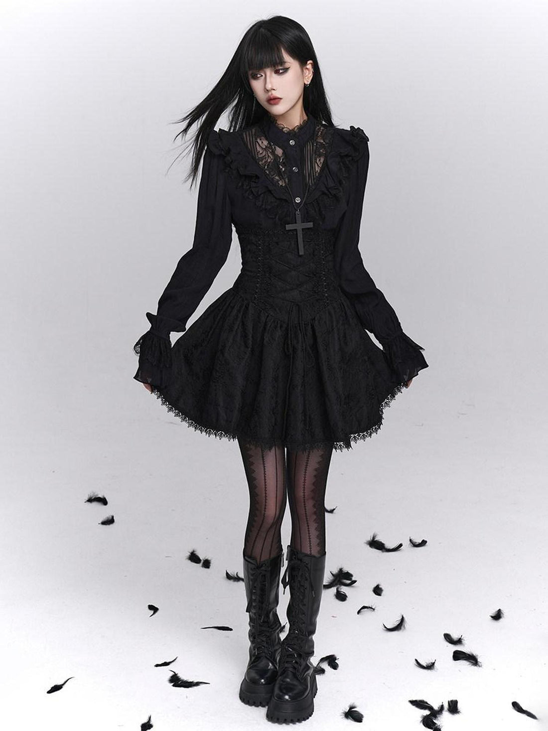 LADYGHOST Ghostly Gothic Dark Subculture High Waist Women&