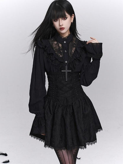 LADYGHOST Ghostly Gothic Dark Subculture High Waist Women&