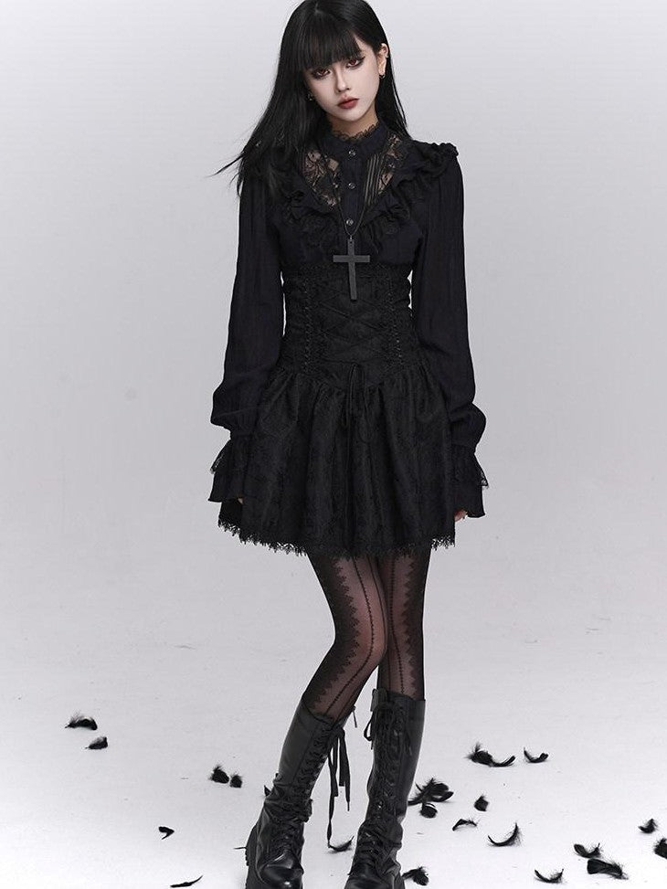 LADYGHOST Ghostly Gothic Dark Subculture High Waist Women&