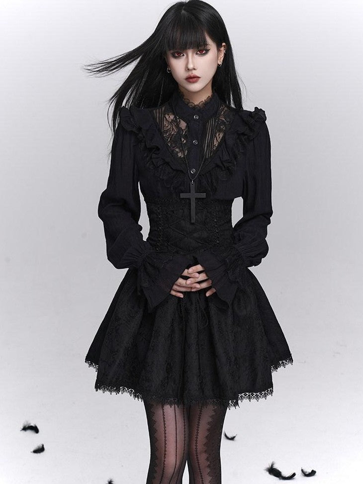 LADYGHOST Ghostly Gothic Dark Subculture High Waist Women&