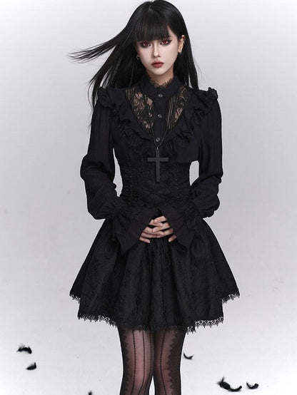 LADYGHOST Ghostly Gothic Dark Subculture High Waist Women&