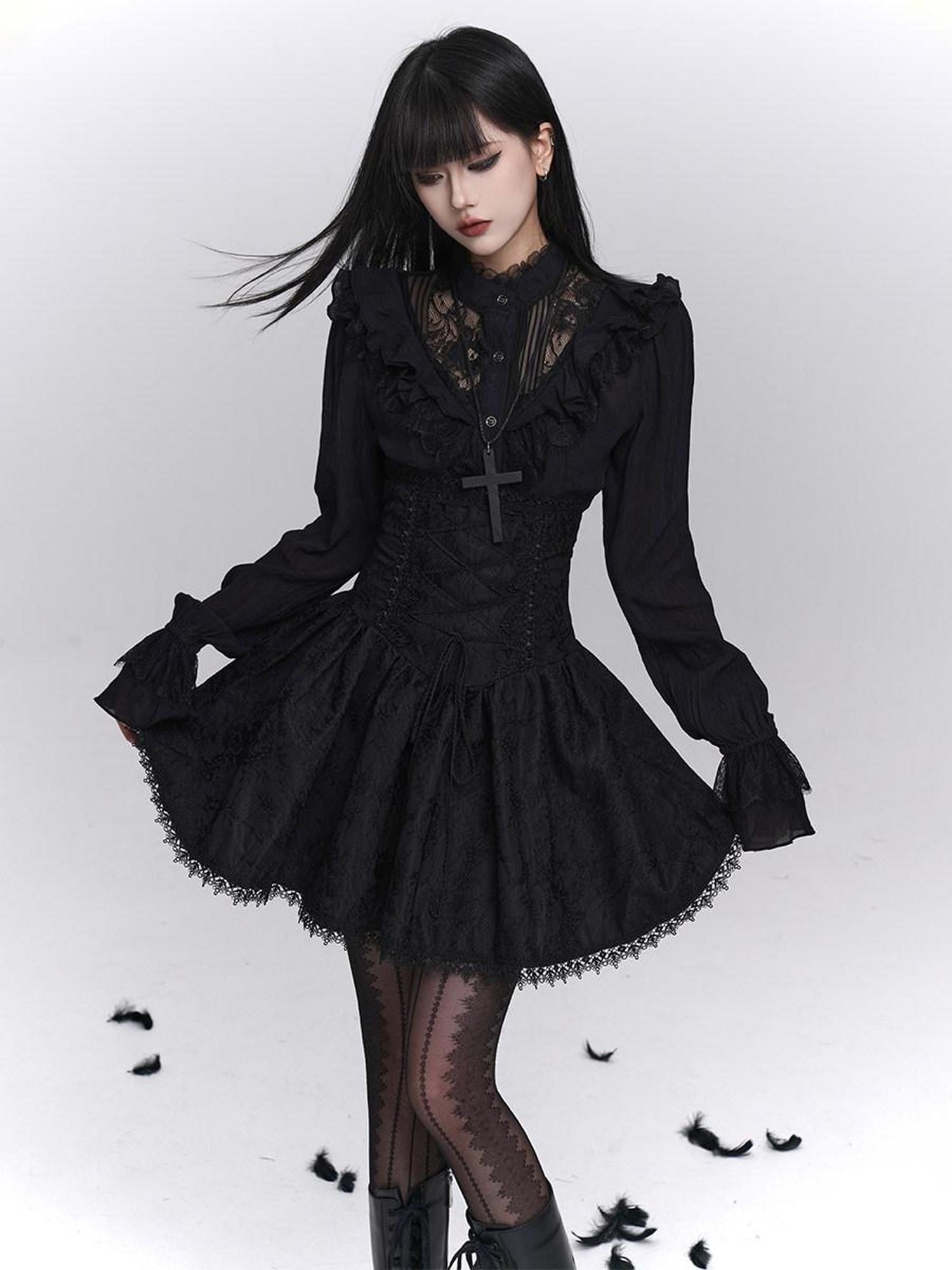 LADYGHOST Ghostly Gothic Dark Subculture High Waist Women&