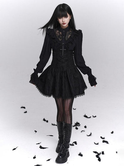 LADYGHOST Ghostly Gothic Dark Subculture High Waist Women&