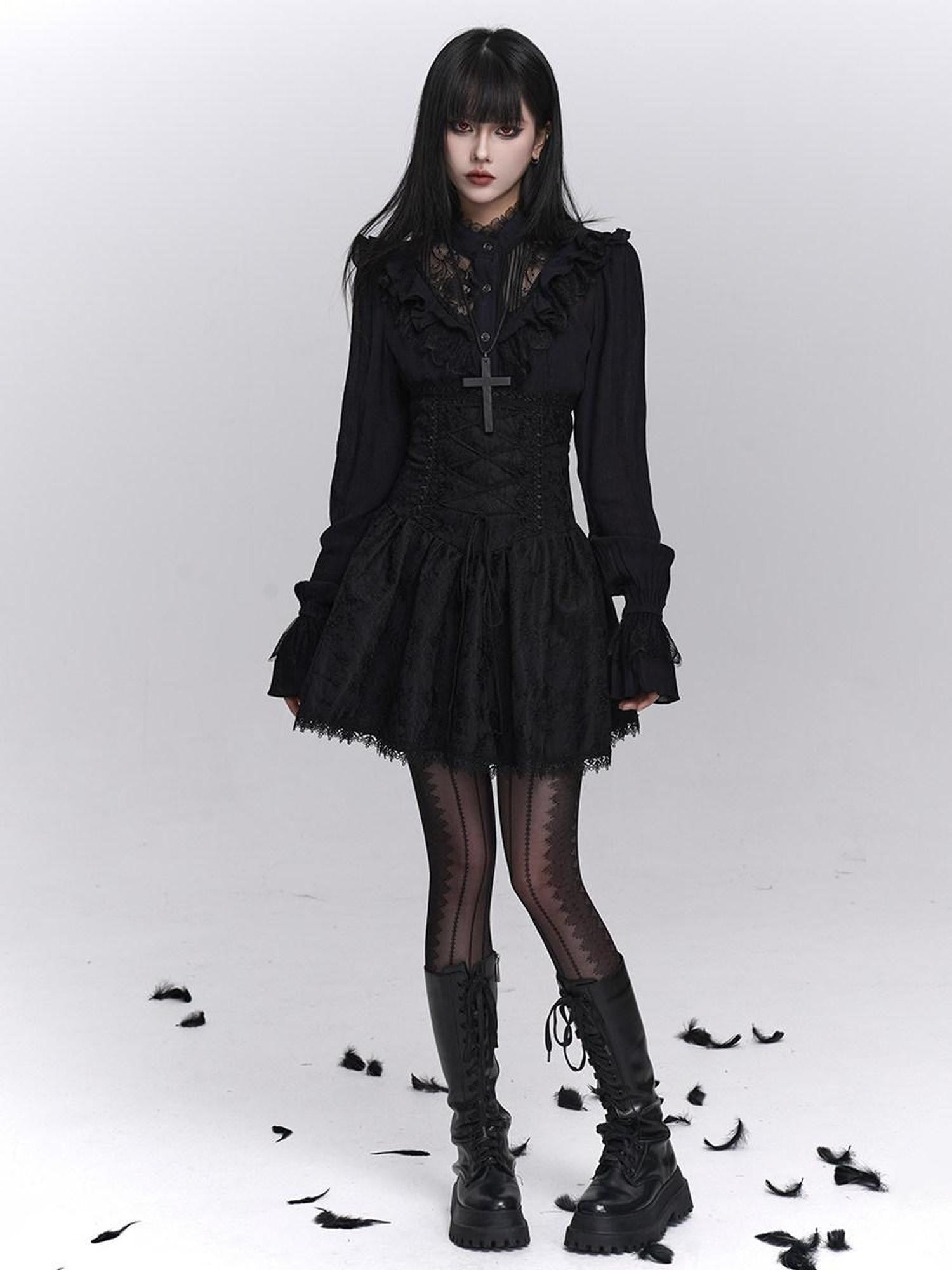 LADYGHOST Ghostly Gothic Dark Subculture High Waist Women&