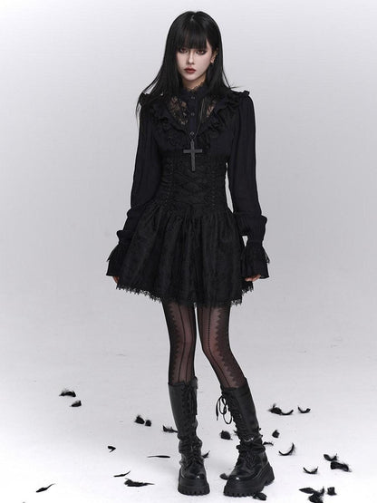 LADYGHOST Ghostly Gothic Dark Subculture High Waist Women&
