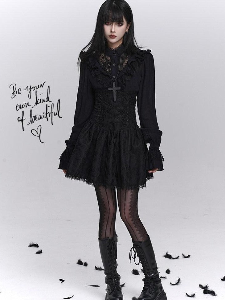 LADYGHOST Ghostly Gothic Dark Subculture High Waist Women&