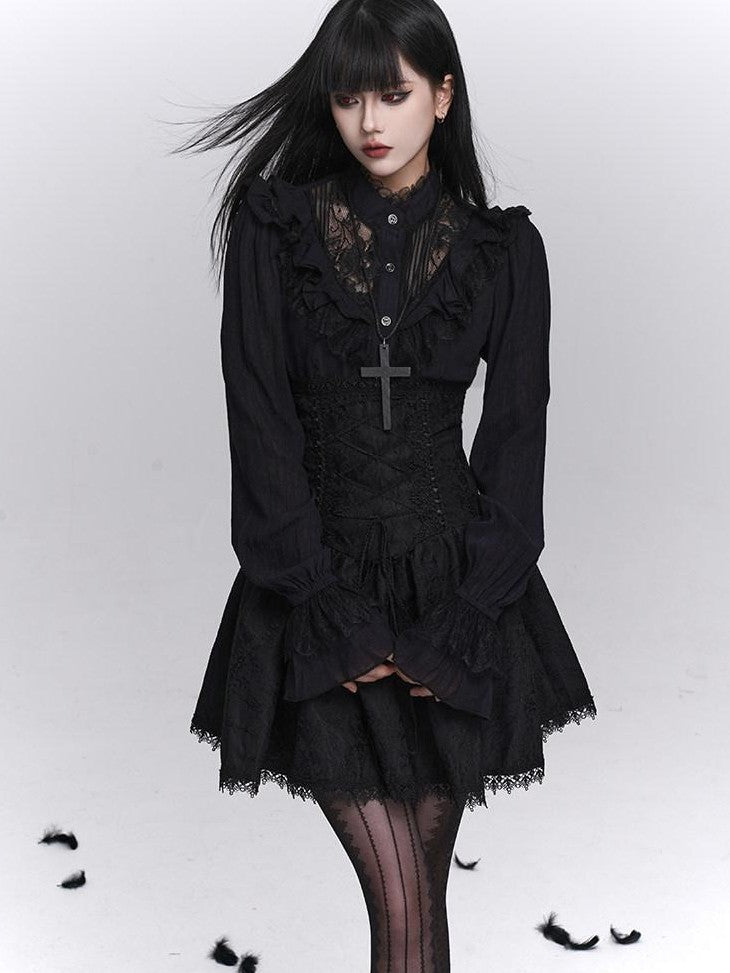 LADYGHOST Ghostly Gothic Dark Subculture High Waist Women&