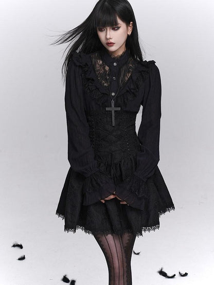 LADYGHOST Ghostly Gothic Dark Subculture High Waist Women&