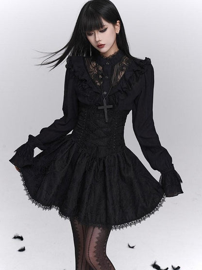 LADYGHOST Ghostly Gothic Dark Subculture High Waist Women&
