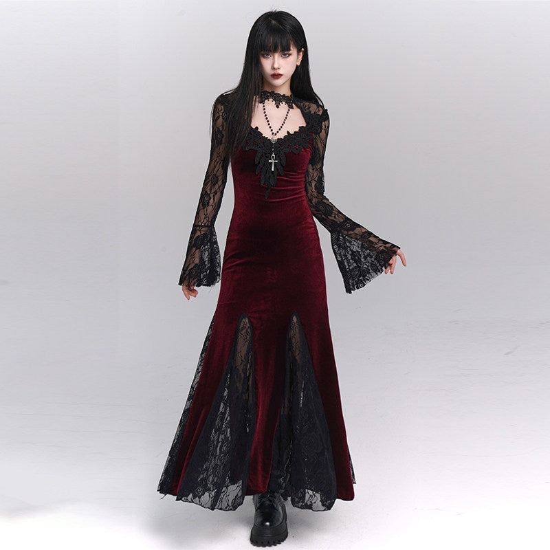 LADYGHOST_Ghostly_Gothic_Fishtail_Red_And_Black_Women&