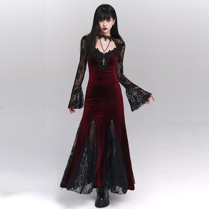 LADYGHOST_Ghostly_Gothic_Fishtail_Red_And_Black_Women&