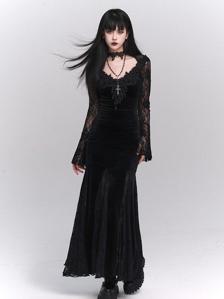 LADYGHOST Ghostly Gothic Fishtail Red And Black Women&