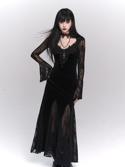 LADYGHOST Ghostly Gothic Fishtail Red And Black Women&