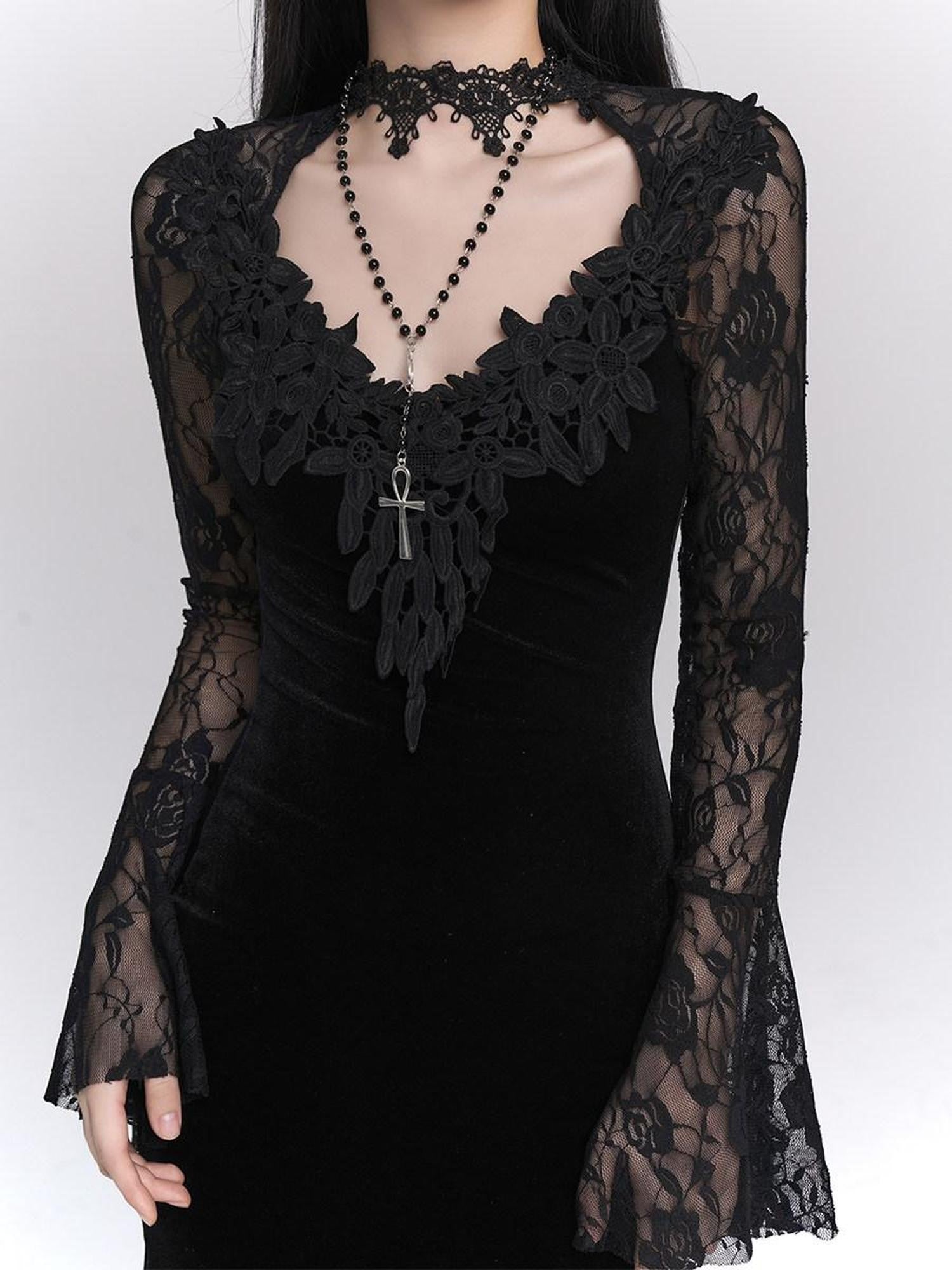 LADYGHOST Ghostly Gothic Fishtail Red And Black Women&