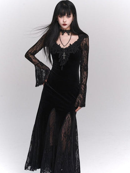 LADYGHOST Ghostly Gothic Fishtail Red And Black Women&