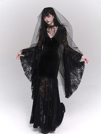 LADYGHOST Ghostly Gothic Lace Figure Flattering Women&