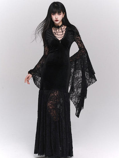 LADYGHOST Ghostly Gothic Lace Figure Flattering Women&