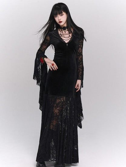 LADYGHOST Ghostly Gothic Lace Figure Flattering Women&