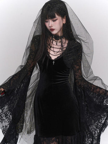 LADYGHOST Ghostly Gothic Lace Figure Flattering Women&