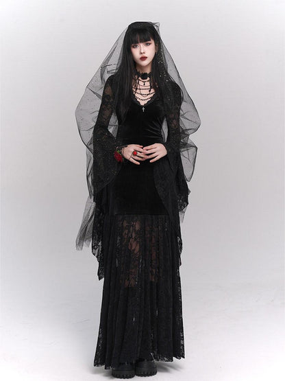 LADYGHOST Ghostly Gothic Lace Figure Flattering Women&