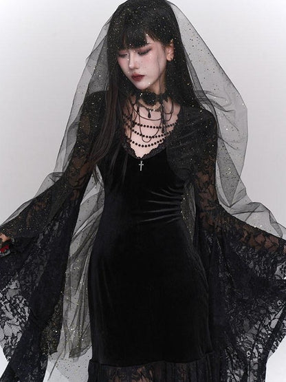 LADYGHOST Ghostly Gothic Lace Figure Flattering Women&