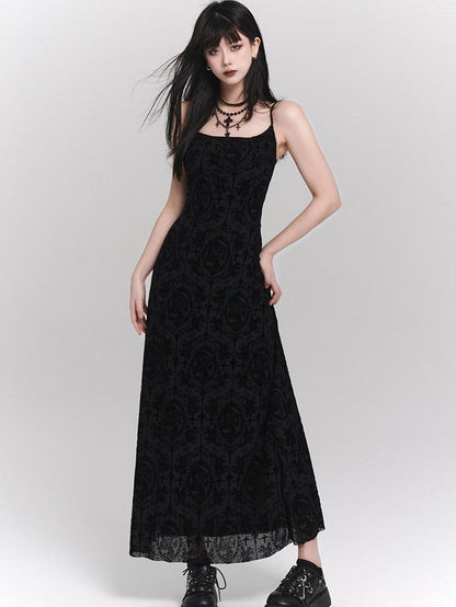 LADYGHOST Ghostly Gothic Vintage Spaghetti Strap Cinched Waist Women&