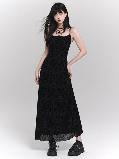 LADYGHOST Ghostly Gothic Vintage Spaghetti Strap Cinched Waist Women&