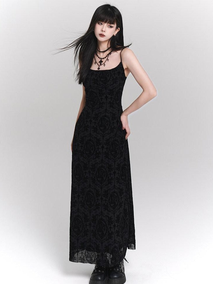 LADYGHOST Ghostly Gothic Vintage Spaghetti Strap Cinched Waist Women&